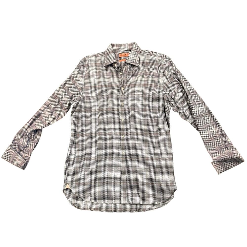 PINK Thomas‎ Pink Prestige Striped Shirt Button Barrel Cuff Blue Size 16 1/2/35